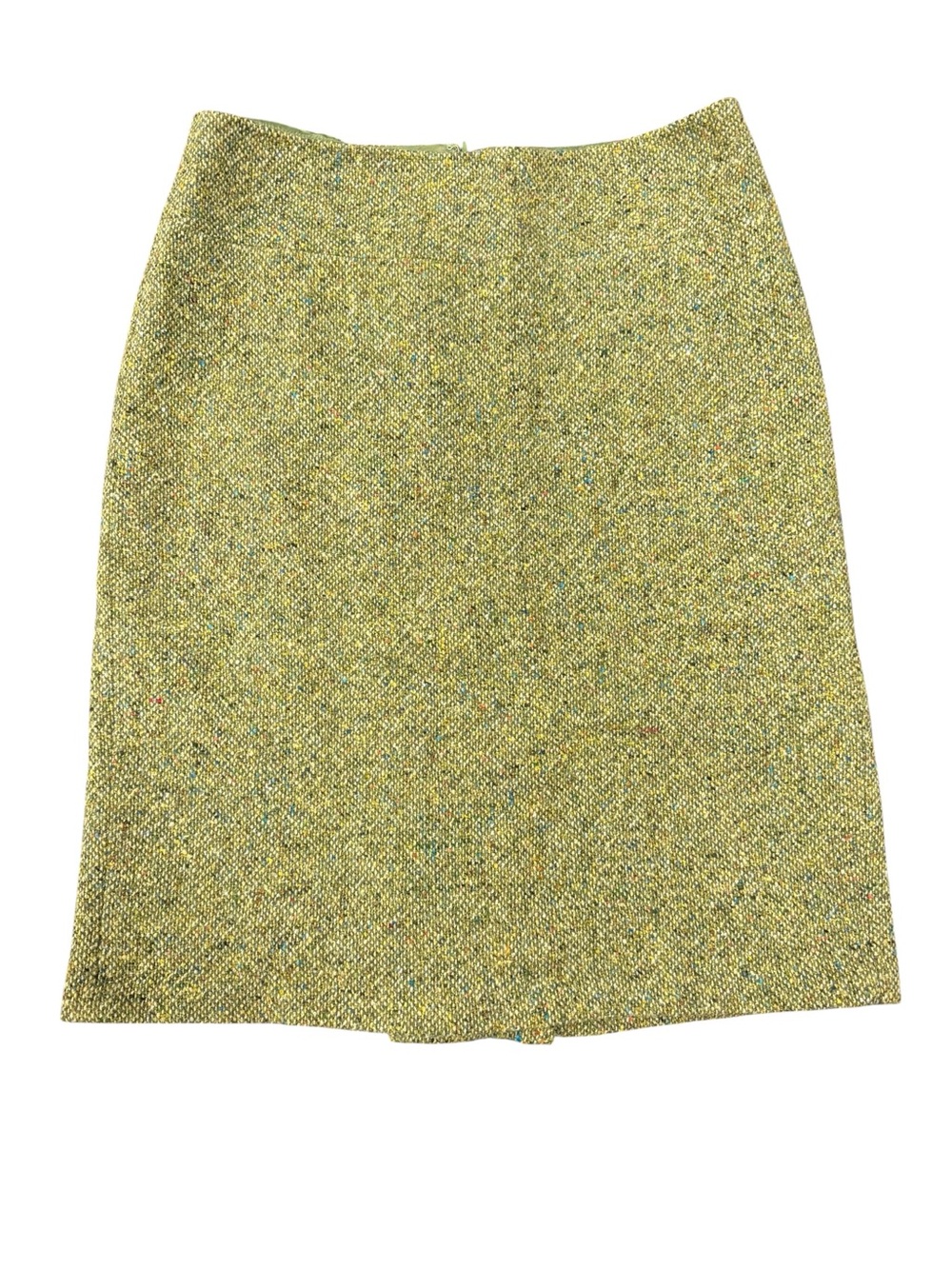 Ann Taylor Loft Green Tweed Wool Blend Pencil Skirt | Classic Career & Fall